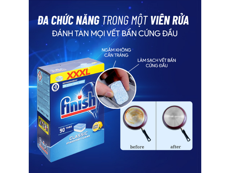 Viên rửa bát finish với thiết kế viên rửa nhỏ gọn, dễ sử dụng- Tổng kho Bếp Xanh