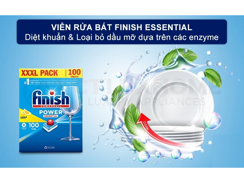 Viên rửa bát Finish được làm từ các thành phần sinh học và dễ phân hủy - Tổng kho bếp xanh